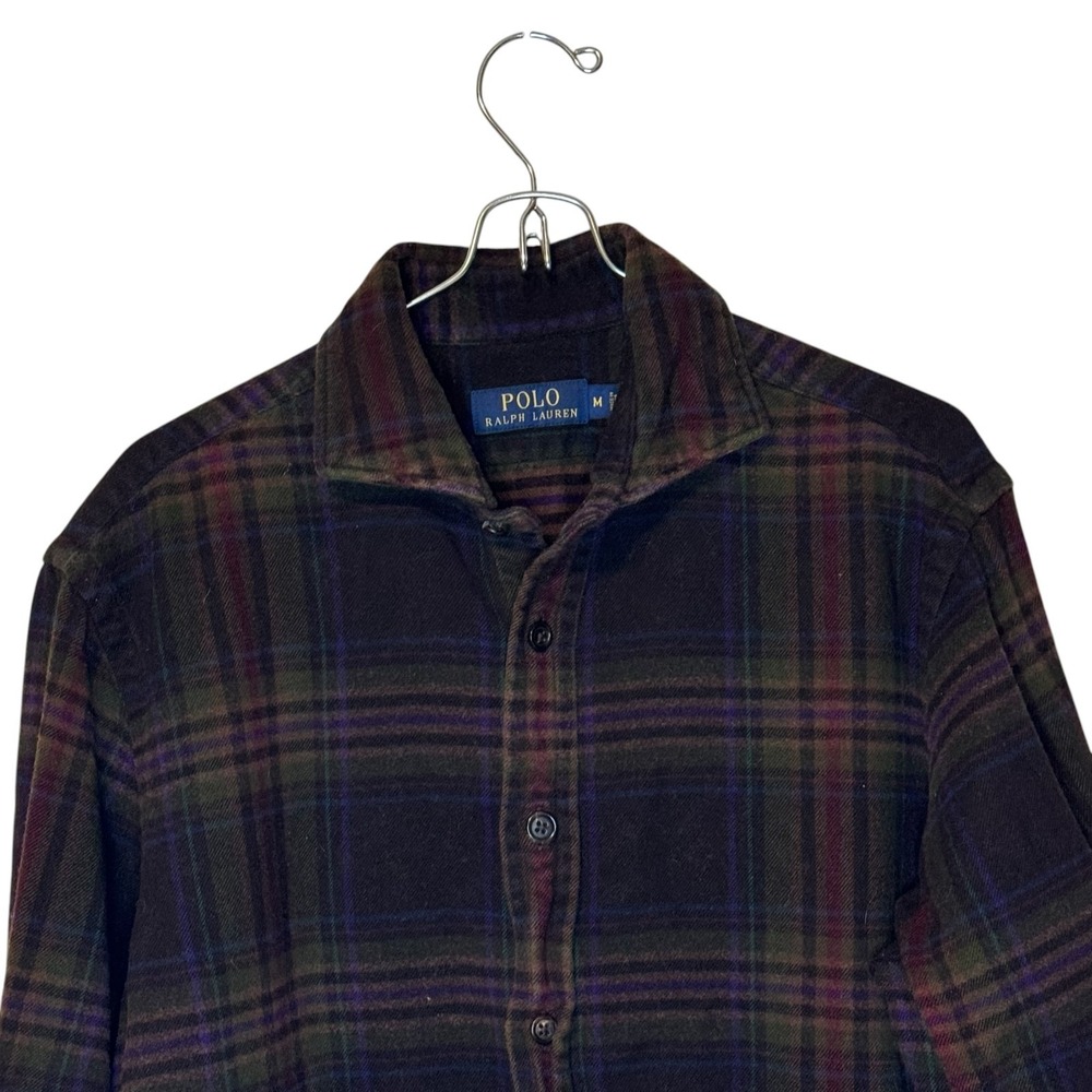 Polo Ralph Lauren Men's Shirt Plaid Flannel Long Sleeve Preppy Brown Medium - Picture 2 of 10